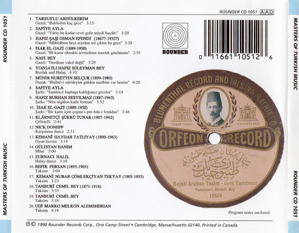 Various : Masters Of Turkish Music (CD, Comp)