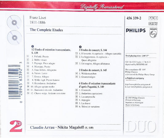 Franz Liszt - Claudio Arrau, Nikita Magaloff : The Complete Etudes (2xCD, Comp, RE, RM)