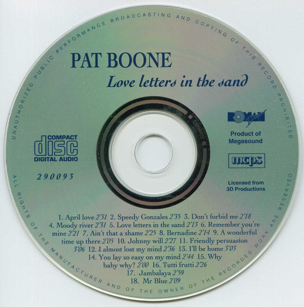 Pat Boone : Love Letters In The Sand (CD, Comp)