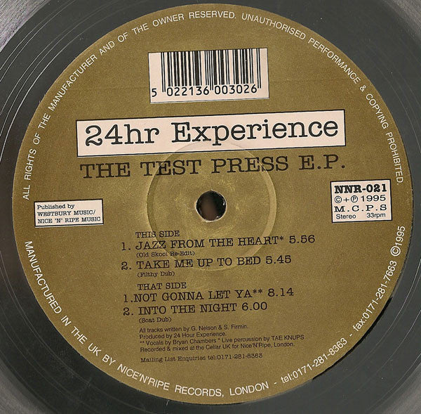 24Hour Experience : The Test Press E.P. (12", EP, Cle)