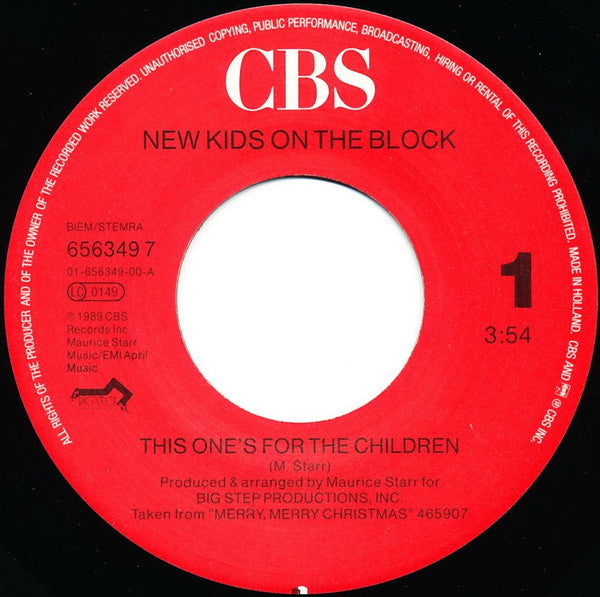 New Kids On The Block : This One's For The Children (7", Single)