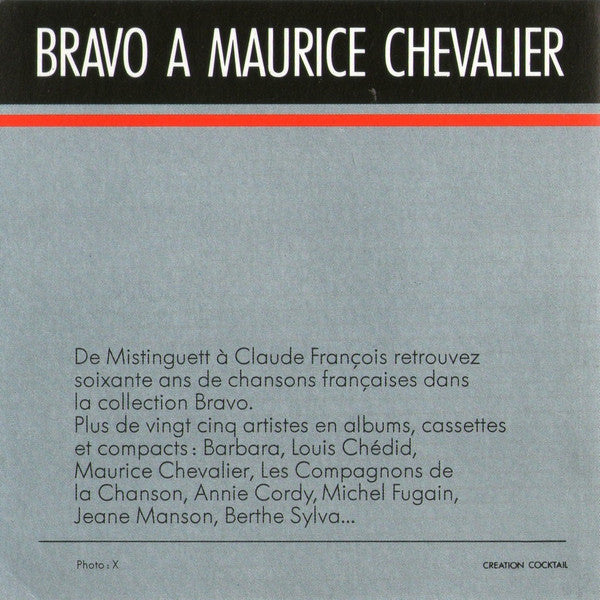 Maurice Chevalier : Bravo À Maurice Chevalier (CD, Comp)