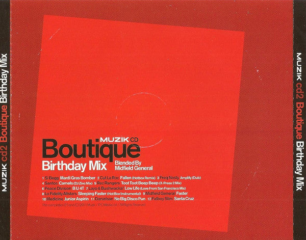Midfield General : Boutique Birthday Mix (CD, Mixed)