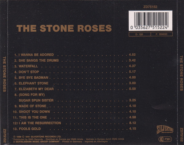 The Stone Roses : The Stone Roses (CD, Album, RE)