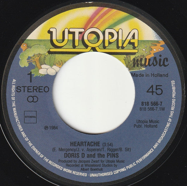 Doris D And The Pins : Heartache (7", Single)