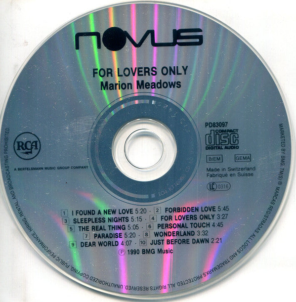 Marion Meadows : For Lovers Only (CD, Album)