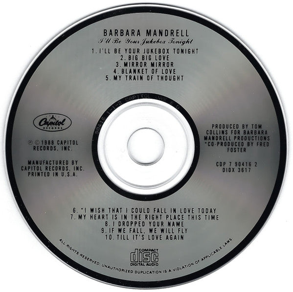 Barbara Mandrell : I'll Be Your Jukebox Tonight (CD, Album)