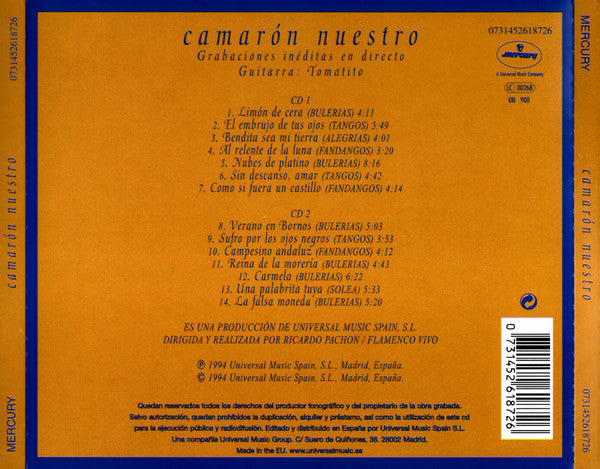 El Camarón De La Isla : Camarón Nuestro (2xCD, Album, RE)
