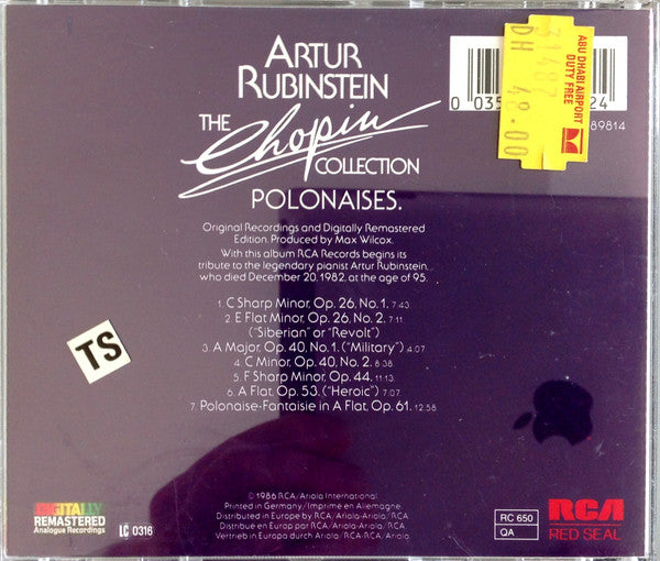 Frédéric Chopin, Arthur Rubinstein : The Chopin Collection : Polonaises (CD, RE, RM)
