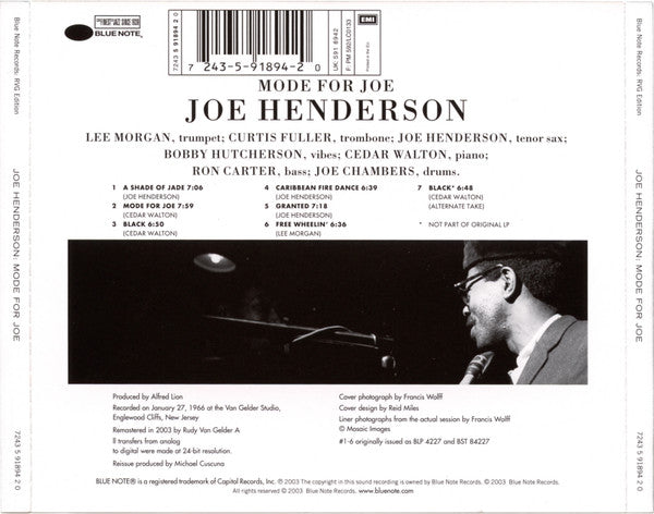 Joe Henderson : Mode For Joe (CD, Album, RE, RM)