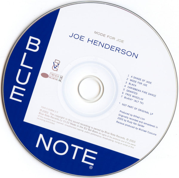 Joe Henderson : Mode For Joe (CD, Album, RE, RM)