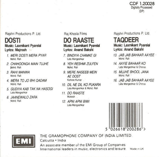 Laxmikant-Pyarelal : Dosti / Do Raaste / Taqdeer (CD, Comp)