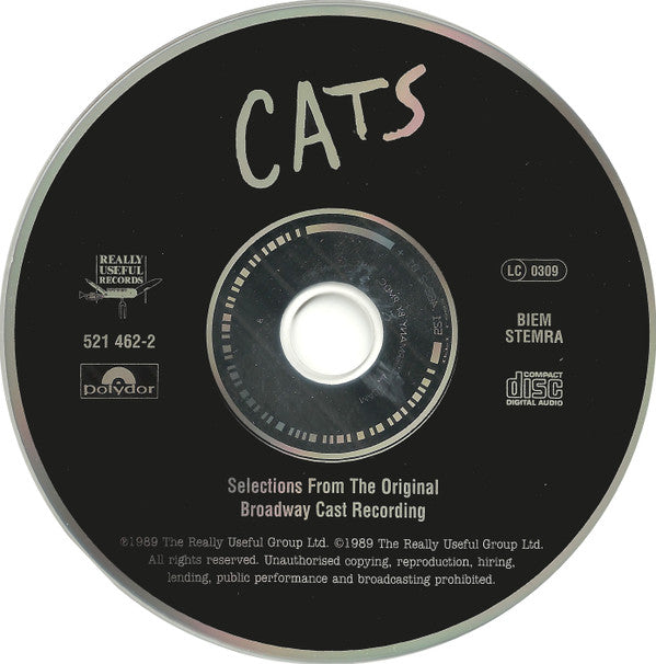 Andrew Lloyd Webber : Cats: Selections From The Original Broadway Cast Recording (CD, RE)