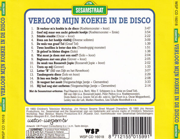 Sesamstraat : Verloor Mijn Koekie In De Disco (CD, Comp)