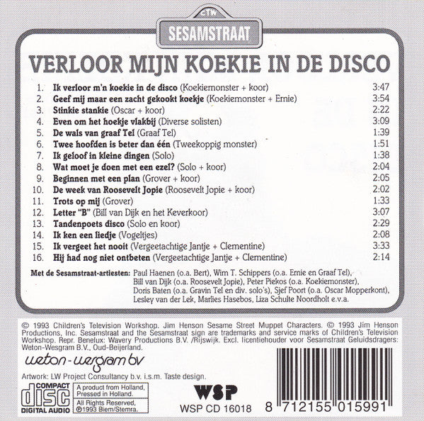 Sesamstraat : Verloor Mijn Koekie In De Disco (CD, Comp)