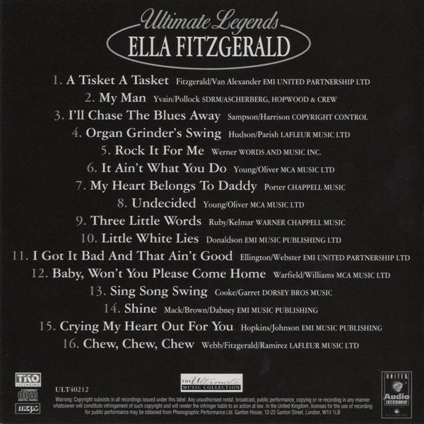 Ella Fitzgerald : Ultimate Legends (CD, Comp)