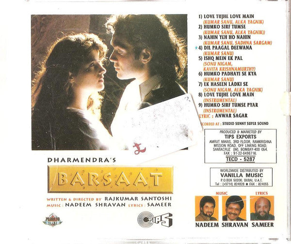 Nadeem Shravan : Barsaat (CD, Album)