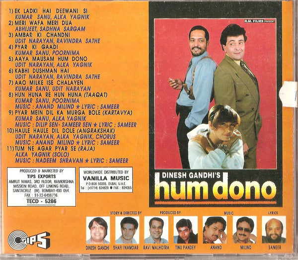 Anand Milind, Sameer : Hum Dono (CD)