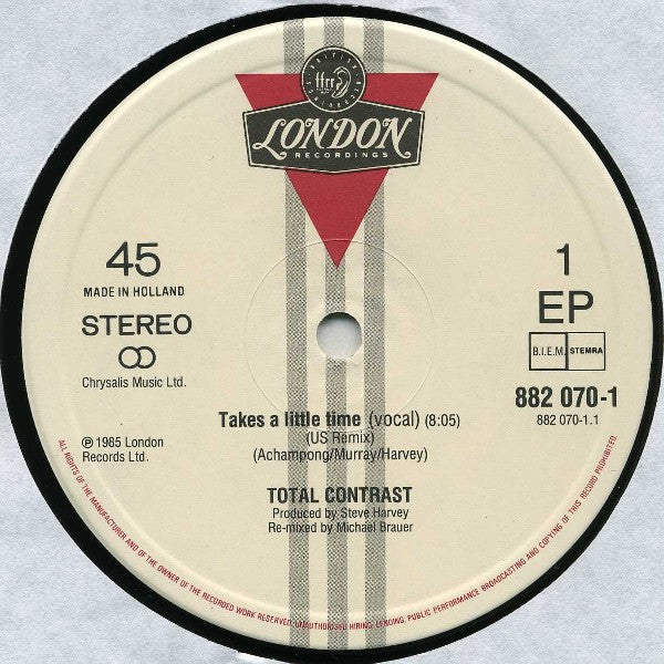 Total Contrast : Takes A Little Time (The Bandito Mix) (Re-Mix Version) (12", EP)