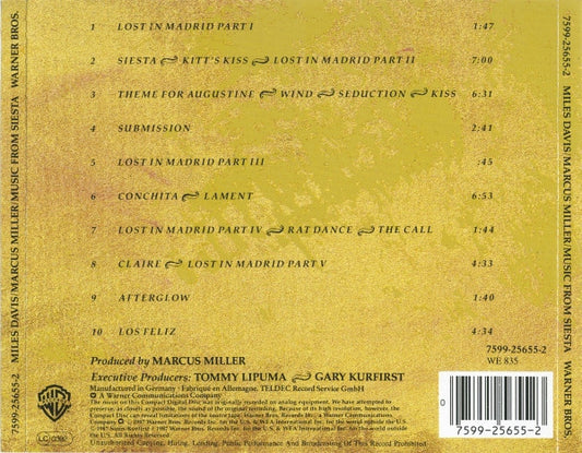 Miles Davis / Marcus Miller : Music From Siesta (CD, Album)
