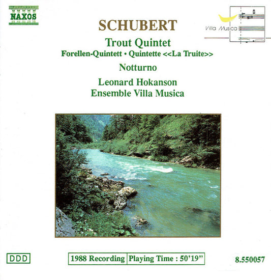 Franz Schubert - Leonard Hokanson, Ensemble Villa Musica : Trout Quintet, Notturno (CD)
