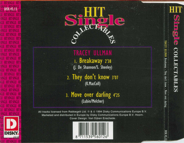 Tracey Ullman : Breakaway - They Don't Know - Move Over Darling (CD, Single)