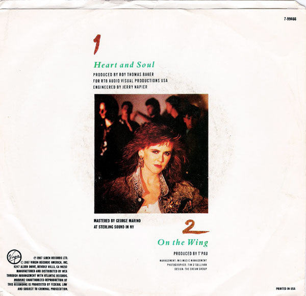 T'Pau : Heart And Soul (7", Single, SP )