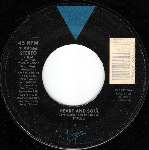 T'Pau : Heart And Soul (7", Single, SP )
