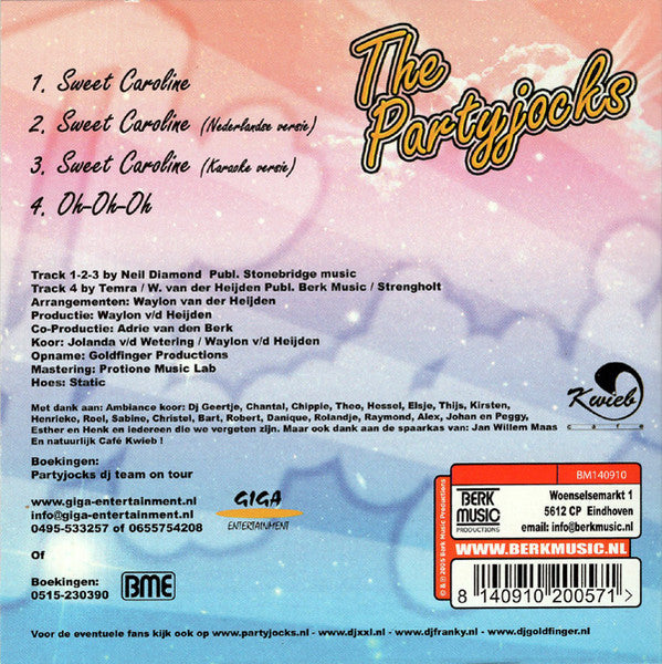 The Partyjocks : Sweet Caroline (CD, Single)