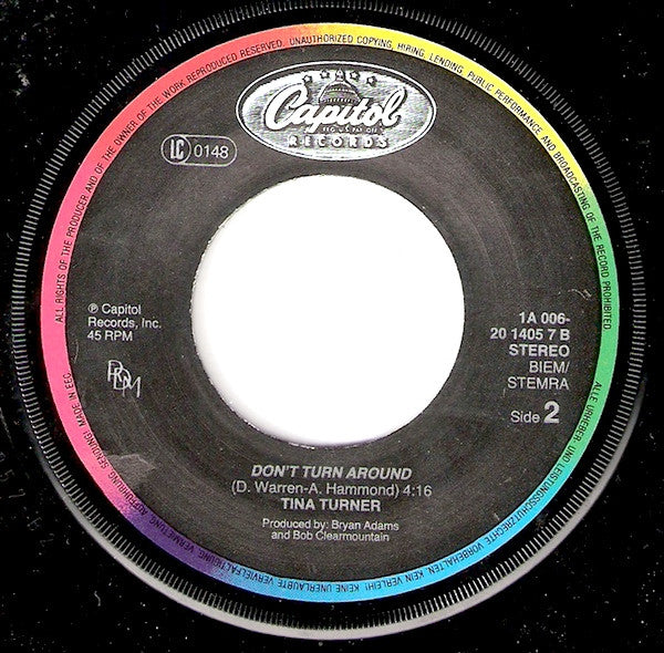 Tina Turner : Typical Male (7", Single, EMI)