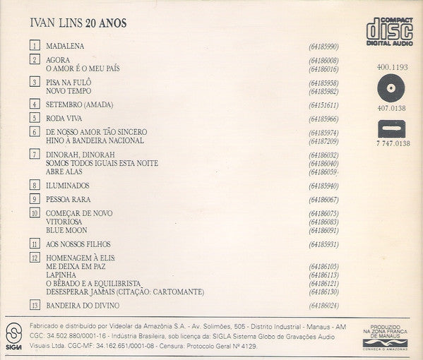 Ivan Lins : Ivan Lins - 20 Anos (CD)
