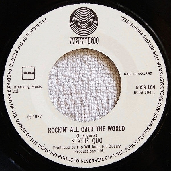 Status Quo : Rockin' All Over The World (7", Single)