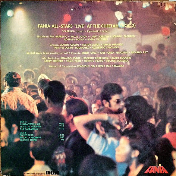 Fania All Stars : "Live" At The Cheetah (Vol. 2) (LP, Album, Gat)