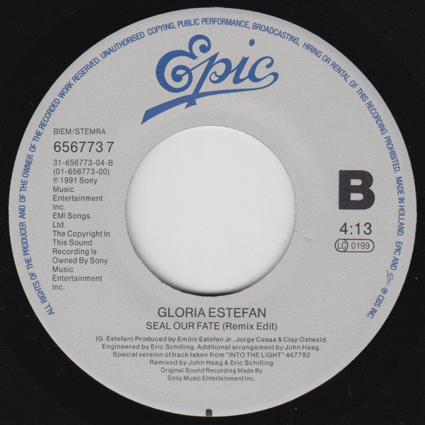 Gloria Estefan : Seal Our Fate (7", Single)