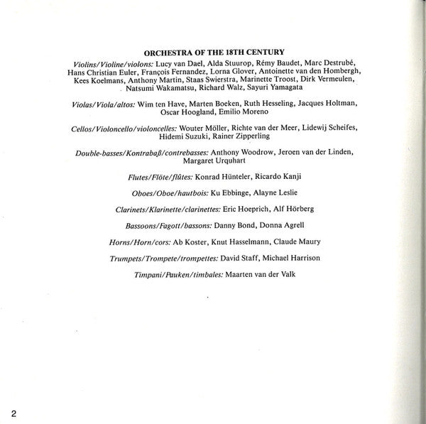 Ludwig Van Beethoven, Orchestra Of The 18th Century, Frans Brüggen : Symphony No. 3 "Eroica" (CD)