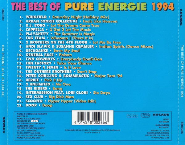 Various : The Best Of Pure Energie 1994 (CD, Comp)