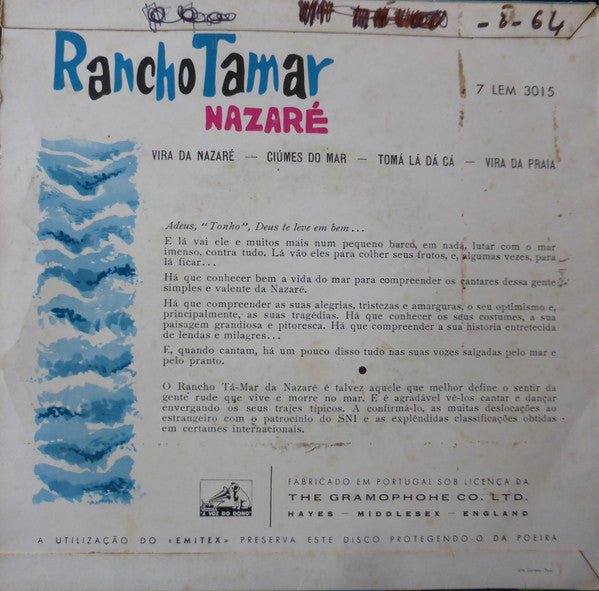 Rancho Folclórico Tá-Mar Da Nazaré : Nazaré (7", EP)