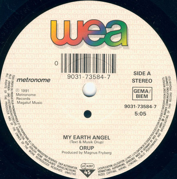 Orup : My Earth-Angel (7", Single)