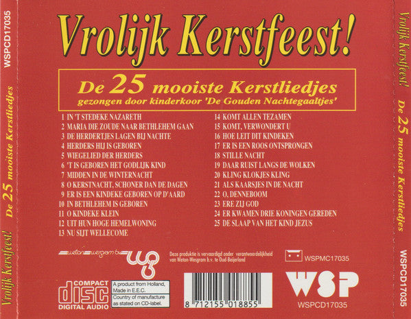 De Gouden Nachtegaaltjes : Vrolijk Kerstfeest! (De 25 Mooiste Kerstliedjes) (CD, Album, RE)