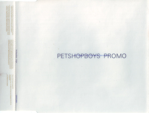 Pet Shop Boys : Single Bilingual (CD, Single, Promo)