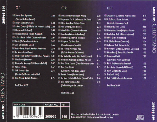 Adriano Celentano : The Greatest Hits (3xCD, Comp)