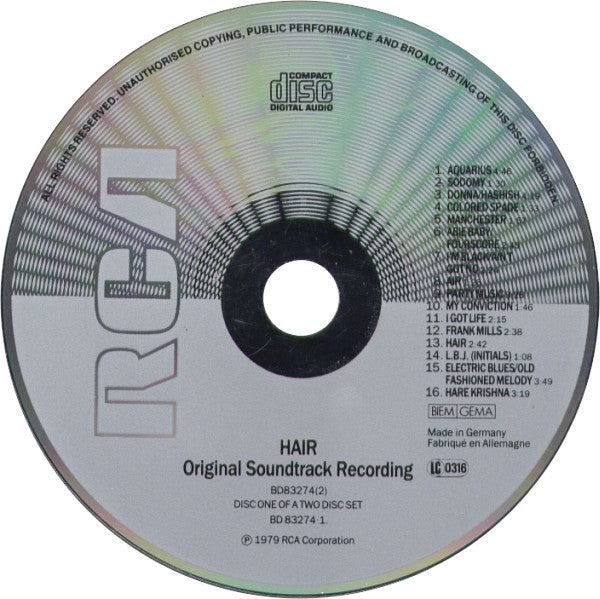 Galt MacDermot : Hair (Original Soundtrack Recording) (2xCD, Album)