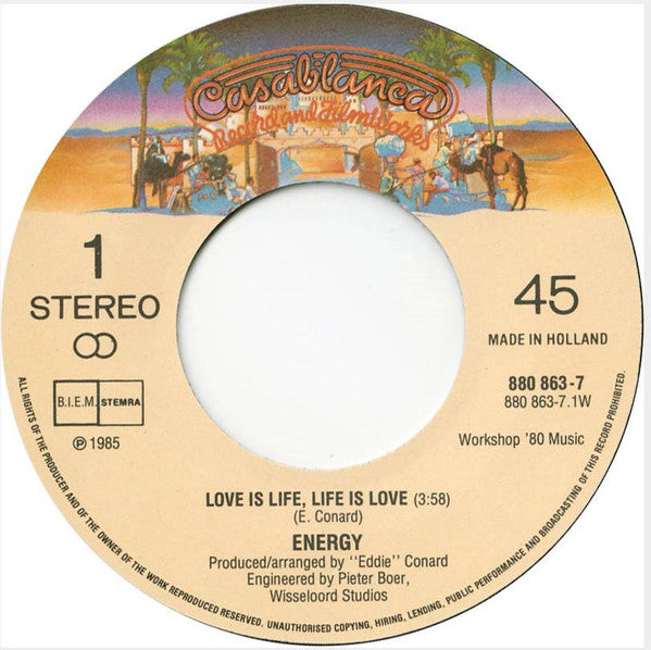 Energy (8) : Love Is Life, Life Is Love (7")