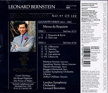 Giuseppe Verdi - Leonard Bernstein · Martina Arroyo · Josephine Veasey · Placido Domingo · Ruggero Raimondi · London Symphony Orchestra & London Symphony Chorus : Requiem - Messa Da Requiem (2xCD, Album)