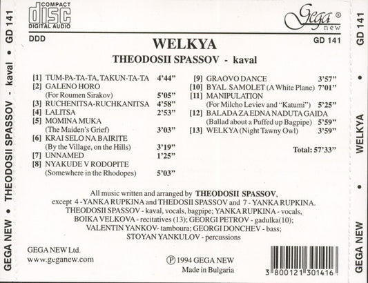 Theodosii Spassov : Welkya (CD, Album)
