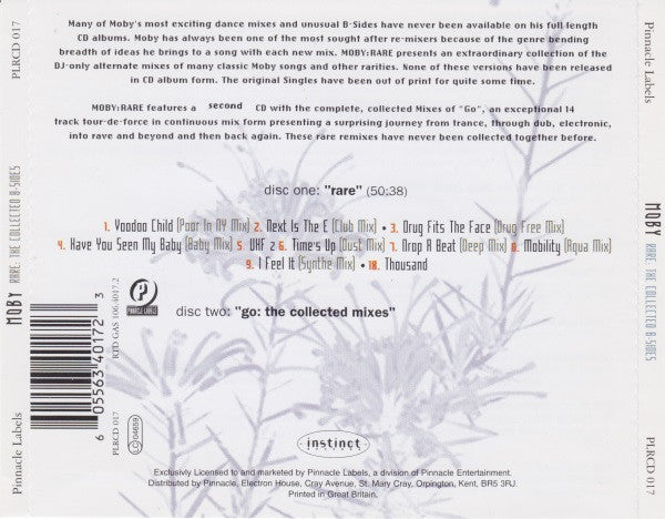 Moby : Rare: The Collected B-Sides 1989-1993 (CD, Comp + CD, Comp, Mixed)