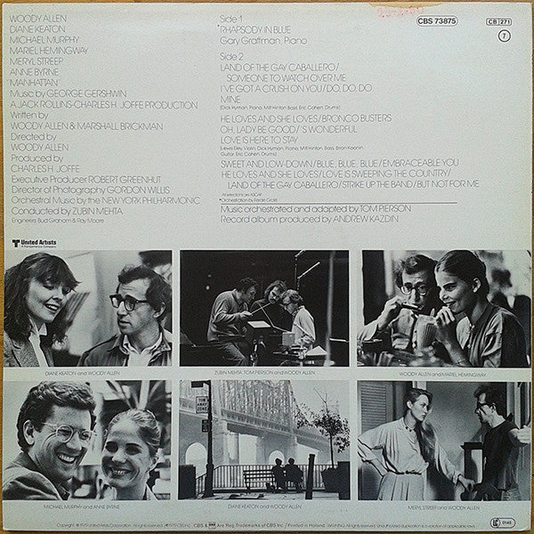 George Gershwin / New York Philharmonic : Music From The Woody Allen Film "Manhattan" (LP, Album)