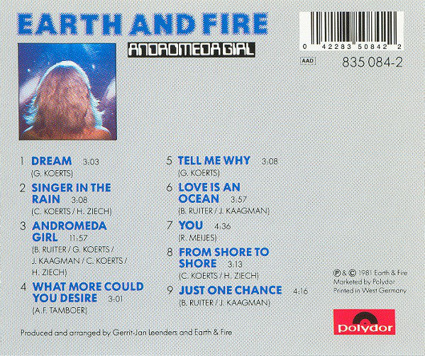 Earth And Fire : Andromeda Girl (CD, Album)
