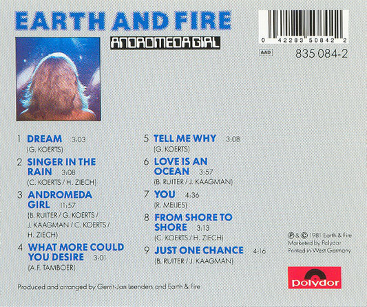 Earth And Fire : Andromeda Girl (CD, Album)