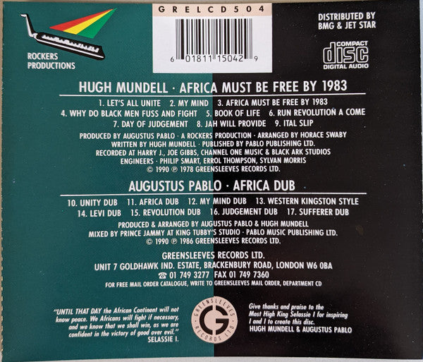 Hugh Mundell / Augustus Pablo : Africa Must Be Free By 1983 / Africa Dub (CD, Comp, RE)